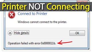Share Printer Not Connecting || Operation failed with error 0x0000011b || Win 10 /11 & Windows 7
