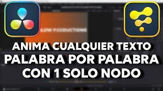 Como ANIMAR cualquier TEXTO PALABRA por PALABRA con UN SOLO NODO | Davinci Resolve 18