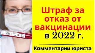 Штраф в 2022 г. за отсутствие (отказ от) вакцинации. К чему ведет отказ от вакцинации и прививок.