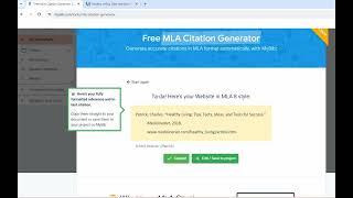 MLA CItation Generator Website