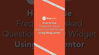 How to use Ferquently Asked Questions(FAQ) Widget #elementor #woocommerce #shorts