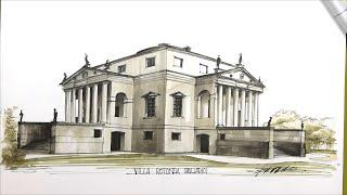 Sketch of Andrea Palladio´s Villa Rotonda