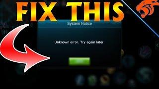 MOBILE LEGENDS BANG BANG UNKNOWN ERROR | HOW TO FIX IT | 3 SIMPLE WAYS