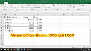 Menampilkan titik ribuan pada angka ms. Excel