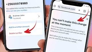 Fix Facebook Number Remove Problem You can't make this change at the moment | fb number delete