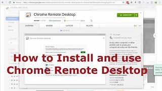 Chrome Remote Desktop Extension Training