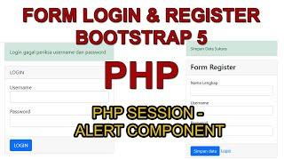 Membuat Form Login dan Form Register dedngan Bootstrap 5 - PHP - Mysql