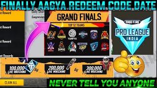 FREE FIRE PRO LEAGUE GRAND FINALS REDEEM CODE || FFPL GRAND FINALS REDEEM CODE