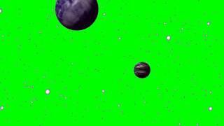 Space Travel with Planets - Green Screen