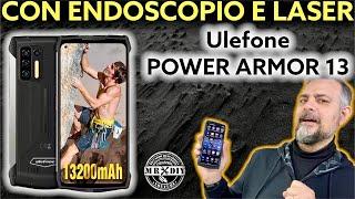 Indestructible phone with endoscope and laser rangefinder. Ulefone power armor 13. rugged smartphone