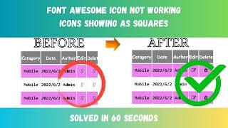 Font Awesome not working Icons showing as Squares | Solve it Just by Renaming