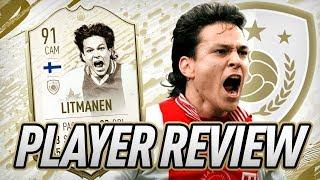 91 ICON MOMENTS LITMANEN PLAYER REVIEW! - FIFA 20 Ultimate Team