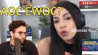 HasanAbi and AOC talk EWOC (Emergency Workplace Organizing Committee)