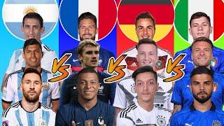 Argentina 2014 VS France 2018 VS Germany 2015 VS İtaly 2022  ULTİMATE Comparison 