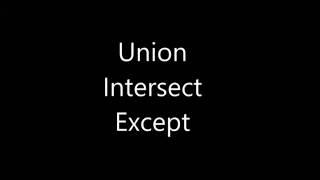 SQL Server - Union,Union All, Intersect, Except