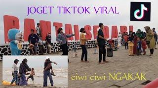 Joget tiktok Viral di pantai,Auto pengunjung ikut joget.