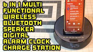 Freefish Alarm Clock Bluetooth Speaker Wireless Charging Station Review!!