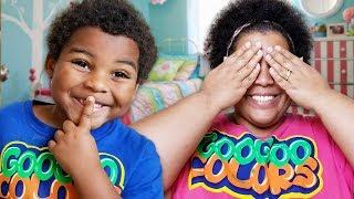 GOO GOO GAGA AND MOM PLAY HIDE N SEEK WITH MAGIC CLOAK!