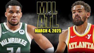 Milwaukee Bucks vs Atlanta Hawks Full Game Highlights - March 4, 2025 | NBA Regular Season