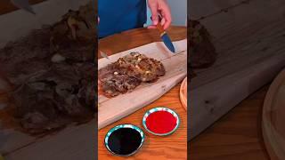 Air Fryer Steak with Butter & Hot Rock Salt | Easy Gourmet Recipe #shorts