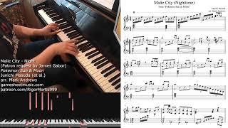 Pokemon Sun & Moon - Malie City (Nighttime) - Piano