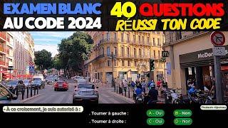 Test au code de la route 2024  - 40 Questions à l'Examen blanc du permis de conduire + Réponses