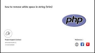 How to remove white space in a string using php (trim)