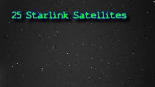 I captured 25 Starlink Satellites with a 160,000 ISO Sony Camera