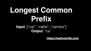 Find the Longest Common Prefix String Amongst an Array of Strings