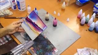 ALCOHOL INK Abstract Landscape Painting