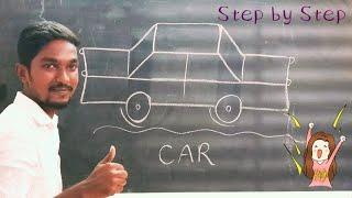 How to draw a 'CAR' step by step #art #drawing #car #rk #cardrawingeasy