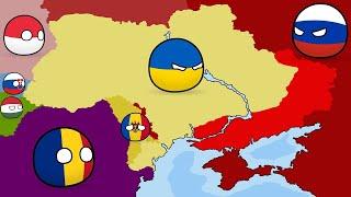 War in Ukraine map (2014-2022) Countryballs