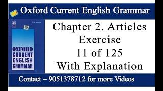 Oxford Current English Grammar Exercise 11 by R K Sinha | Oxford Current English Grammar Lesson 11