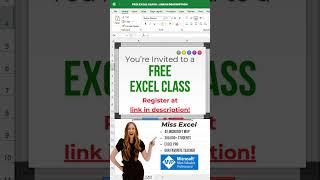 FREE Excel Class w/ Miss Excel‼️ #free #excel #class