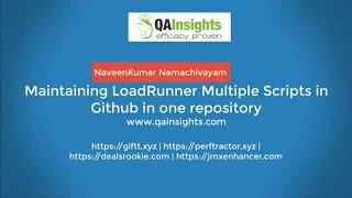 Maintaining Multiple LoadRunner Scripts in one GitHub Repository