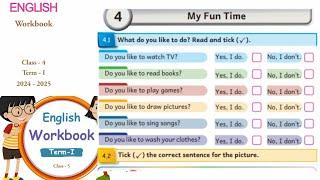 EE 4th standard English work book answers unit 4 My fun time term 1