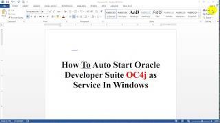 OC4J Startup with Windows as Service. Enjoy painless OC4J Start.