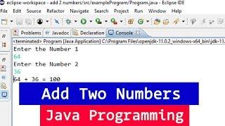 Java Example Program to Add Two Numbers ( User Input )