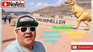 DRUMHELLER ALBERTA I HOODOOS I SUSPENSION BRIDGE