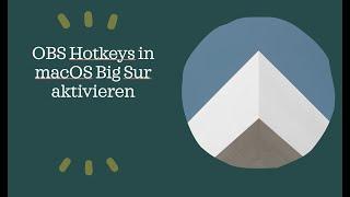 OBS Hotkeys in macOS Big Sur aktivieren