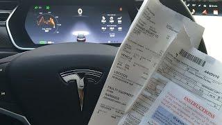 Tesla Model S version 7 Autopilot Speeding Ticket Auto Steering Demo on Streets, Highway, Traffic