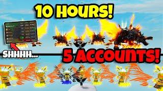 Clicker Simulator HATCHING for 10 HOURS on 5 ACCOUNTS! The MOST OP 300M Event Video EVER! (Roblox)
