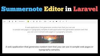 How to use Summernote Editor in Laravel Tutorial Step by Step