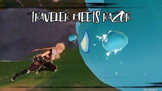 Genshin Impact: Traveler Meets Razor Scene (HD)