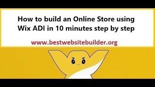 How to build an online store using Wix ADI in 10 minutes? Step by step