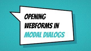 Opening webforms in modal dialogs
