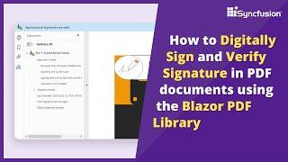 Digitally Sign and Verify Signatures in PDFs Using .NET PDF Library [Blazor]