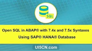 Open SQL in New ABAP® on HANA® | Open SQL in ABAP® | ABAP® Open SQL-Select, Insert, Update, Modify