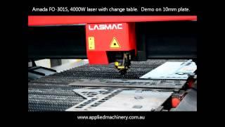 Amada FO-3015 4000W Laser Cutting Machine. Demo cut on 10mm plate