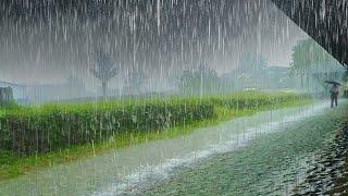 Heavy Rain and Thunder at My Place ASMR Rain Sound Pushing sleep more peacefully